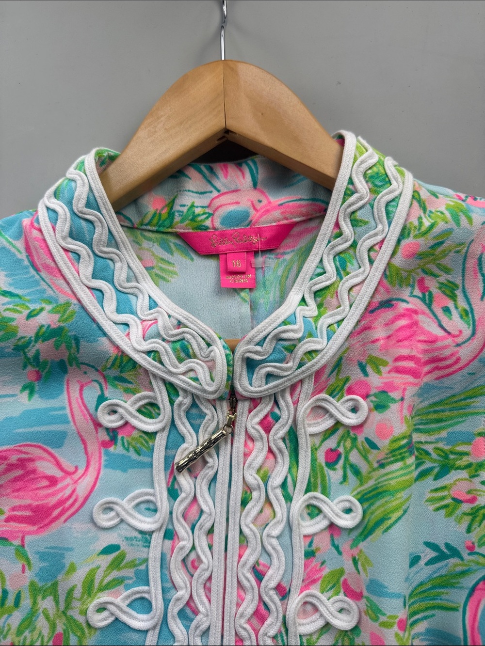 Lilly Pulitzer Jane Shift Dress Floridita Flamingo Print Sleeveless Womens 16 - Picture 4 of 8